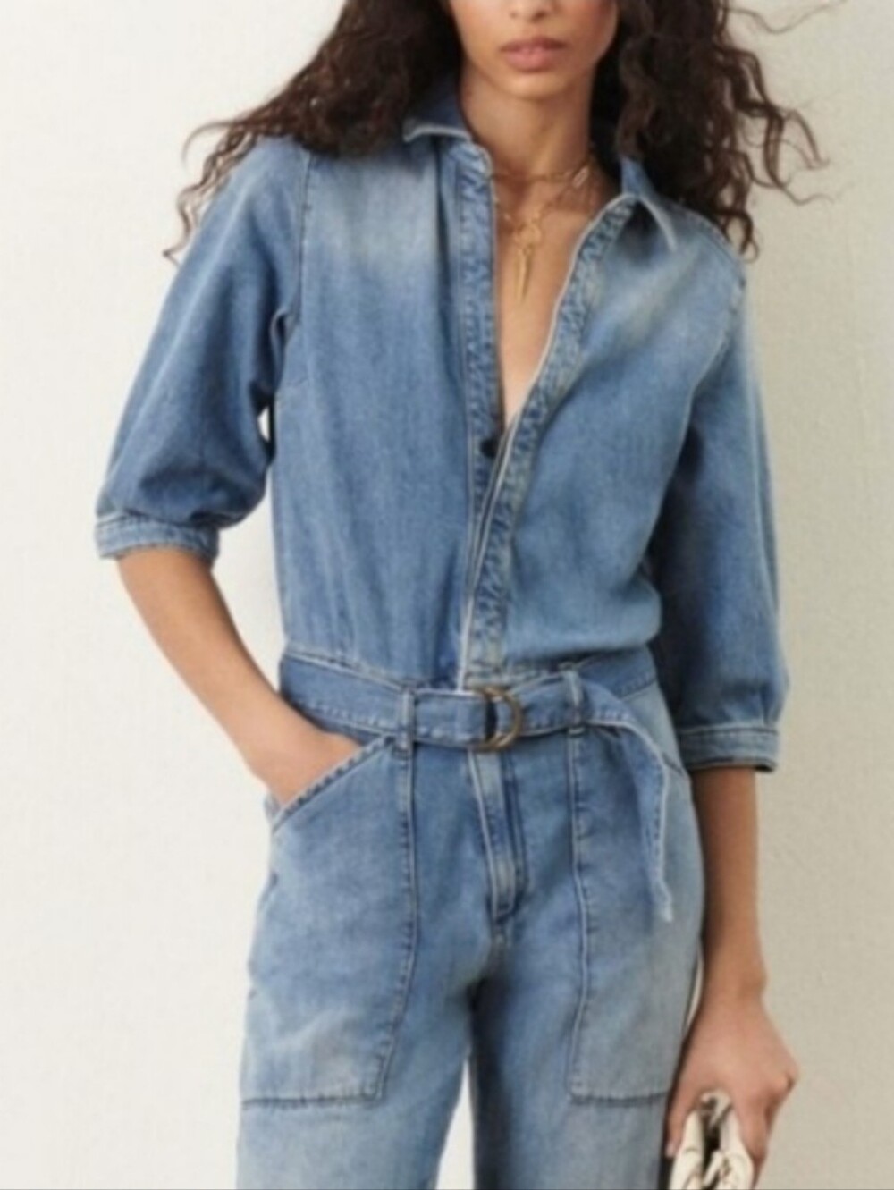 Ba&Sh Combinaison Frida Denim Jumpsuit. Size L